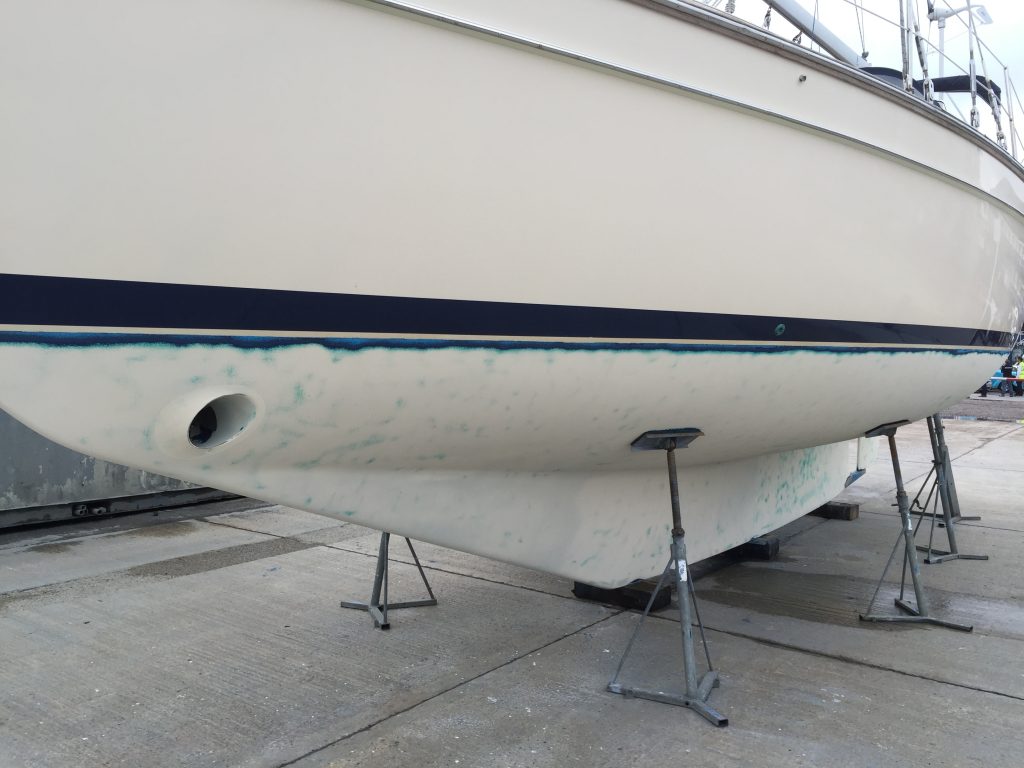Boat with antifoul removed by Masterblast